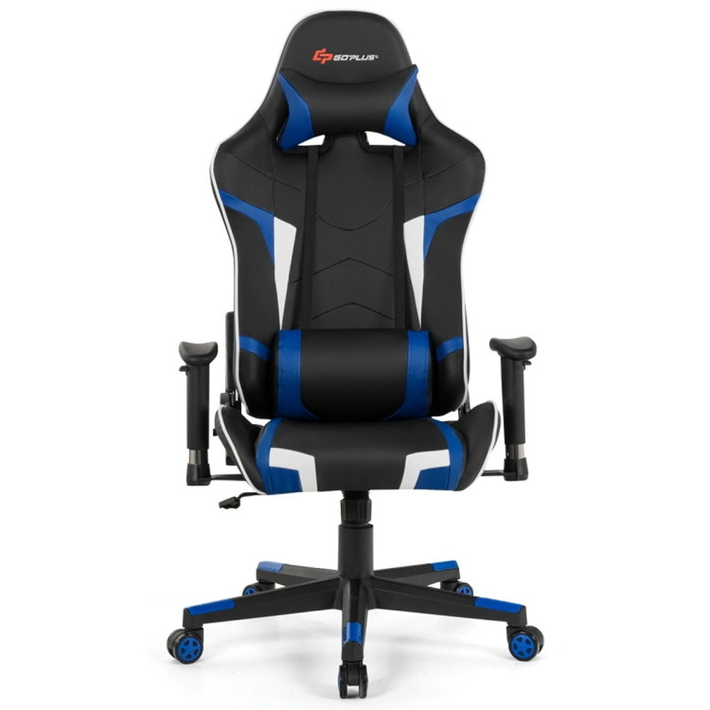 Hommoo Gaming Chair Computer Chair Office Chair Reclining Swivel Massage Gaming Chair with Lumbar Support-Blue Image 1