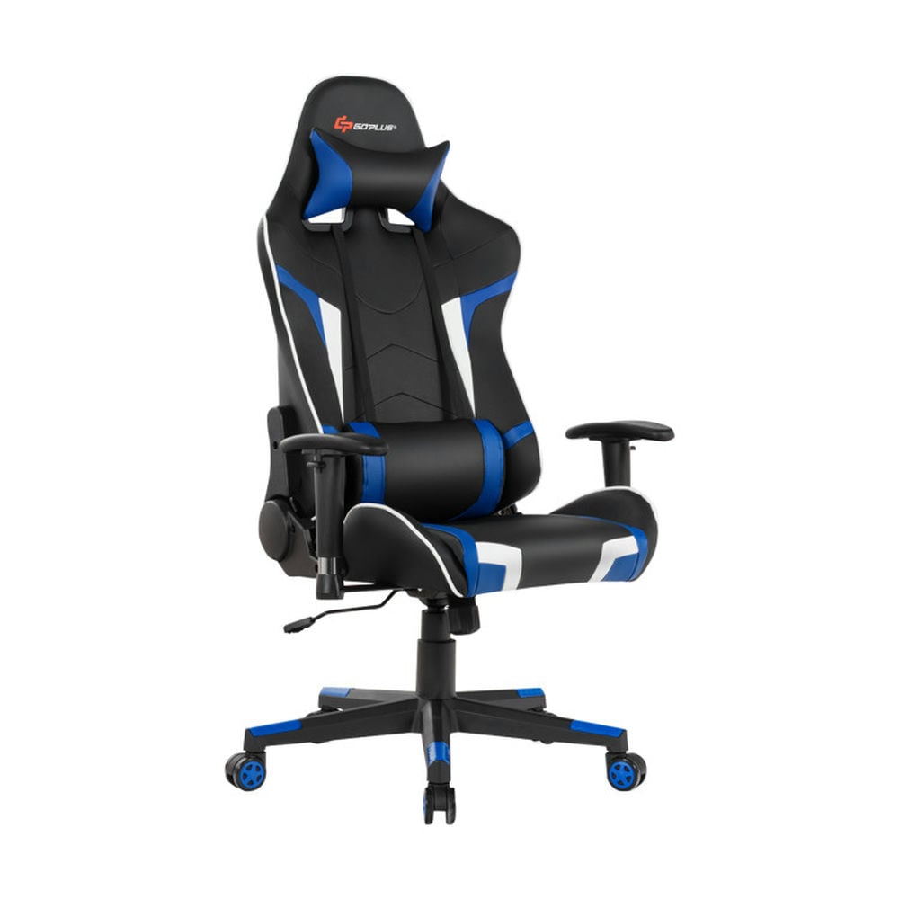 Hommoo Gaming Chair Computer Chair Office Chair Reclining Swivel Massage Gaming Chair with Lumbar Support-Blue Image 4