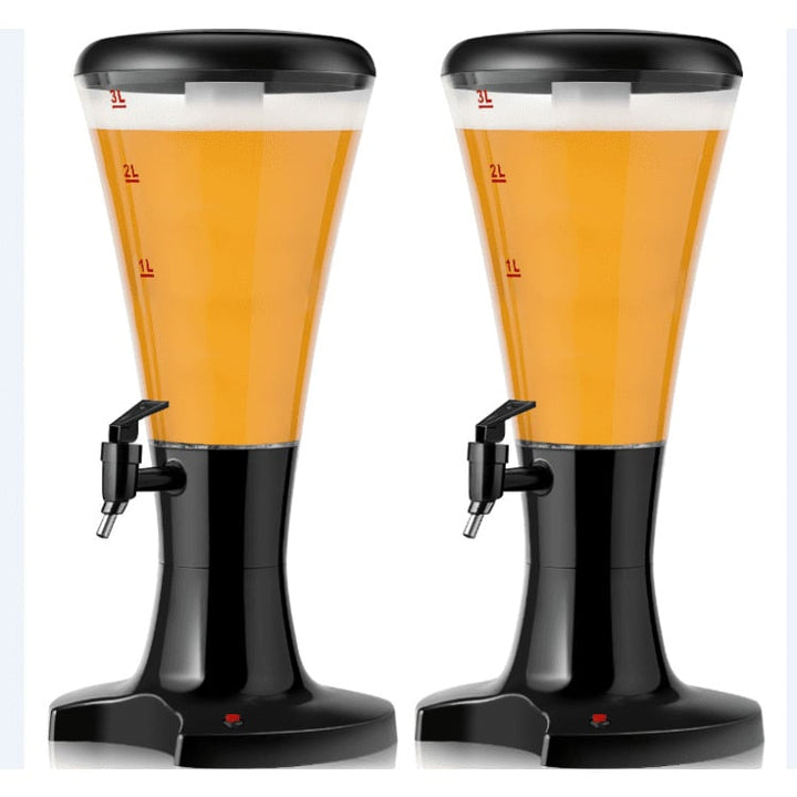 Hommoo Set of 2 3L Draft Beer Tower Dispenser with LED Lights Beer Tower Dispenser Drink Dispenser for Kitchen Party Image 4