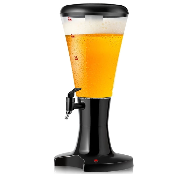 Hommoo Beer Dispenser with LED Light 3L Tabletop Drink Tower Dispenser for Beer Margarita Liquor Beverage Image 4