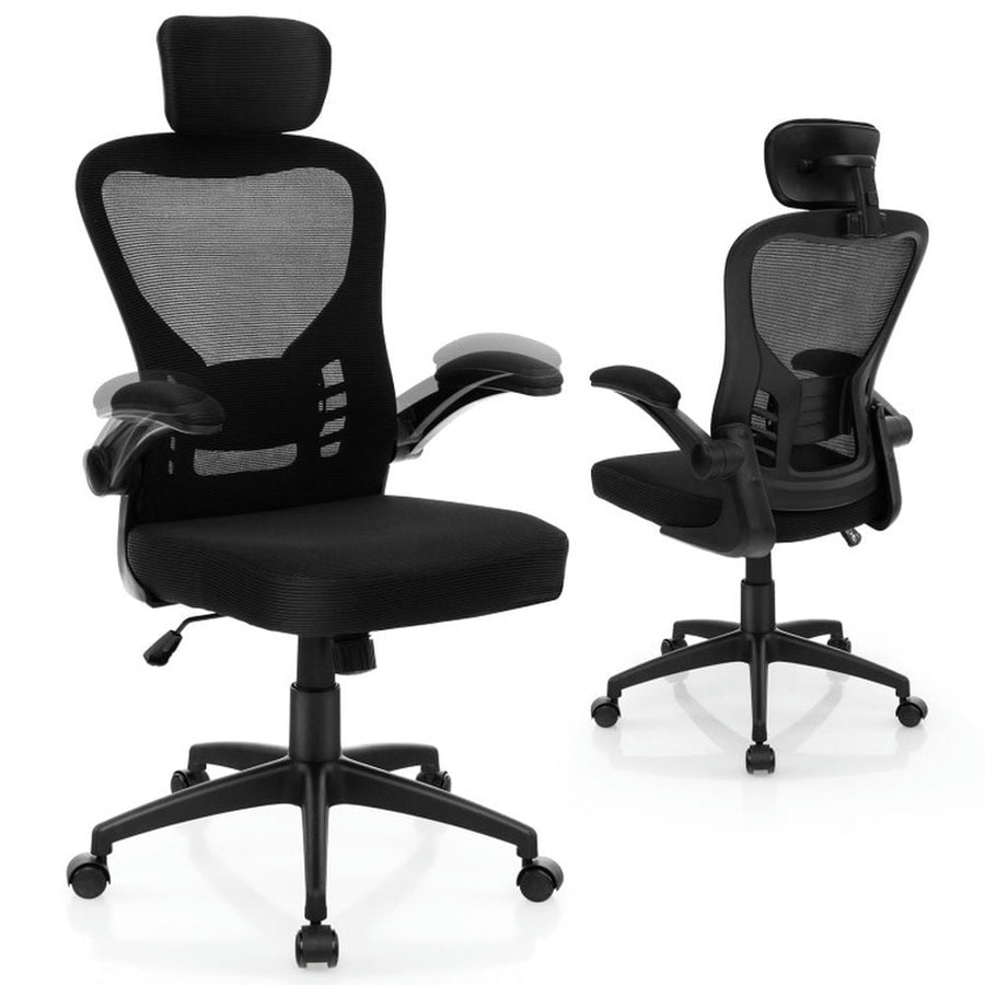 Hommoo Gaming Chair,Ergonomic Computer Chair,Ergonomic Mesh Office Chair with Adjustable Height for Home Office-Black Image 1