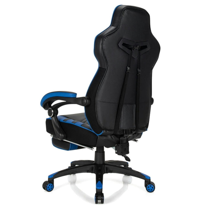 Hommoo Gaming Chair Computer Chair Office Chair Adjustable Gaming Chair with Footrest for Home Office-Blue Image 7