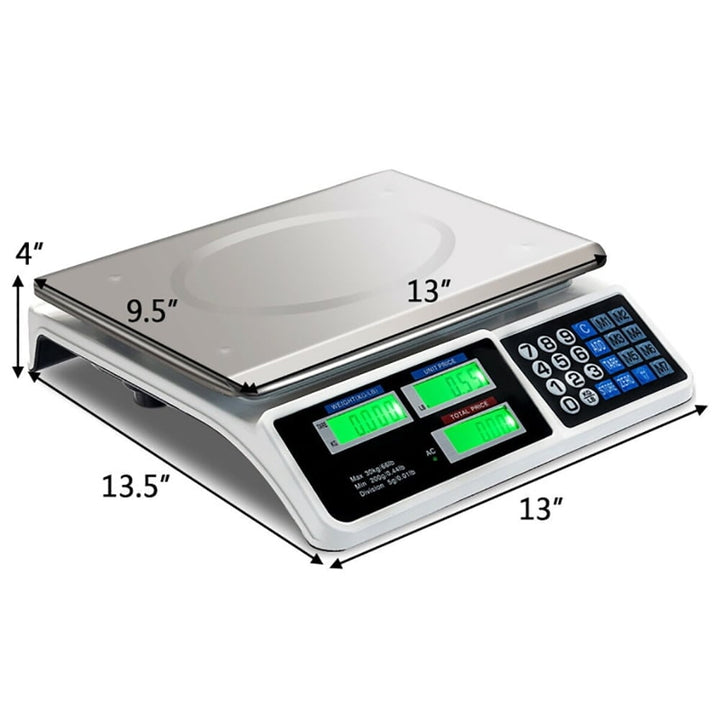 Hommoo 66 lbs Electronic Price Computing Scale with LCD Screen Display Commercial Food Meat Weight Scale Image 4