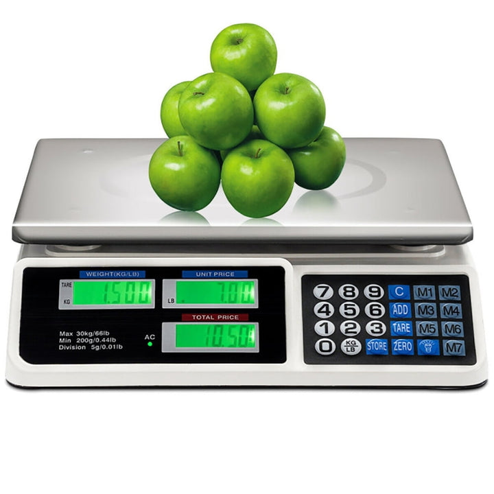 Hommoo 66 lbs Electronic Price Computing Scale with LCD Screen Display Commercial Food Meat Weight Scale Image 4