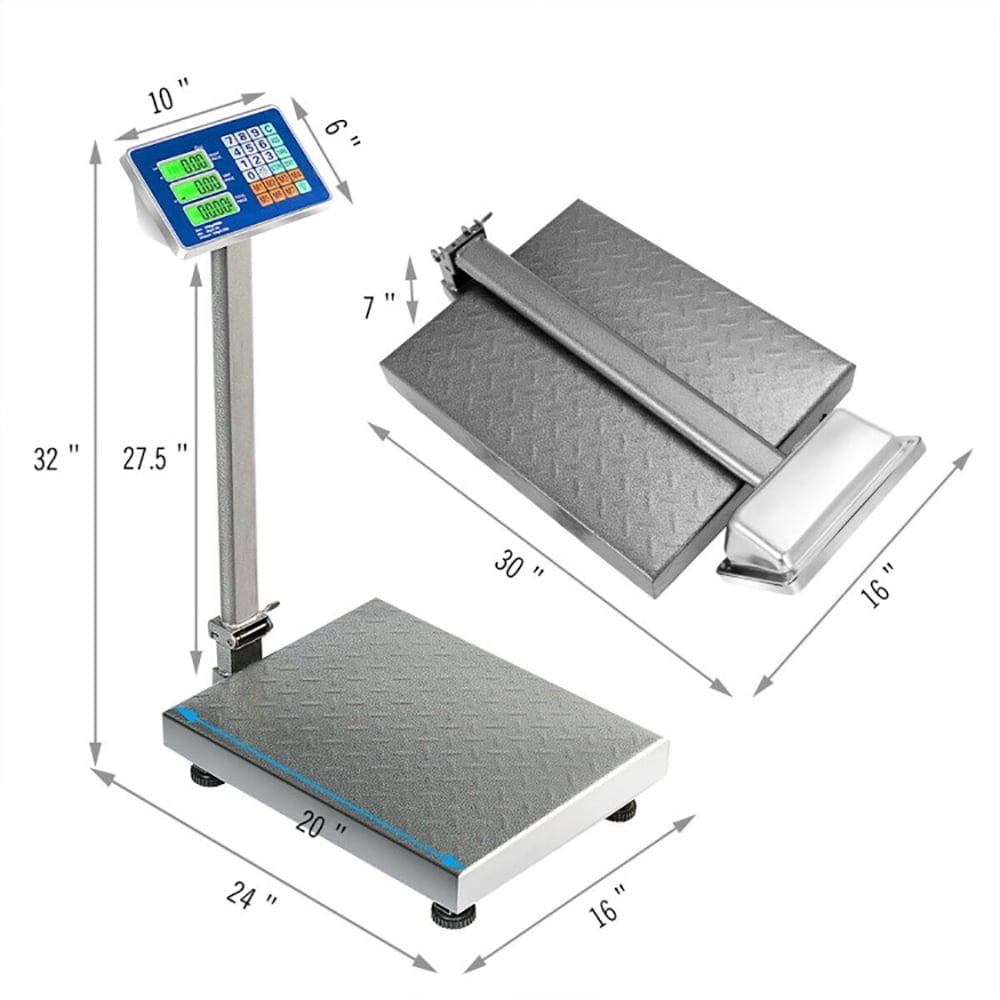 Hommoo 660 lbs Weight Platform Scale Digital Floor Folding Scale Commercial Food Meat Weight Scale Image 7