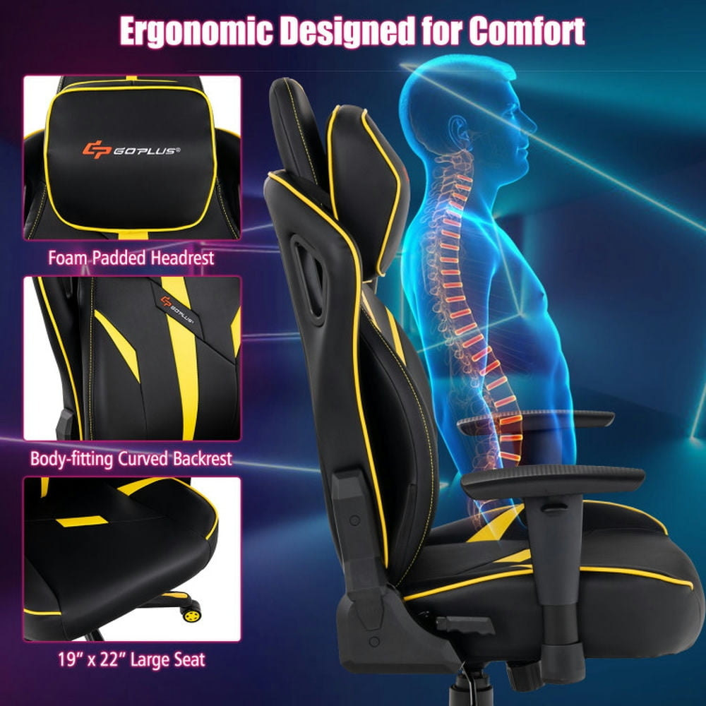 Hommoo Gaming Chair Computer Chair Office Chair Ergonomic Gaming Chair with Adjustable Height and Reclining Image 2