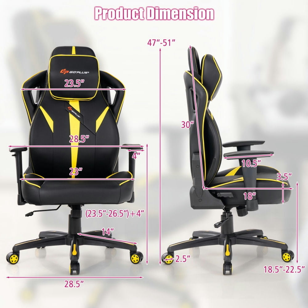 Hommoo Gaming Chair Computer Chair Office Chair Ergonomic Gaming Chair with Adjustable Height and Reclining Image 3