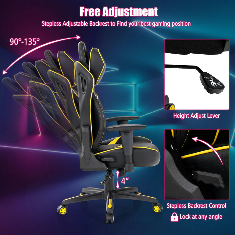 Hommoo Gaming Chair Computer Chair Office Chair Ergonomic Gaming Chair with Adjustable Height and Reclining Image 4