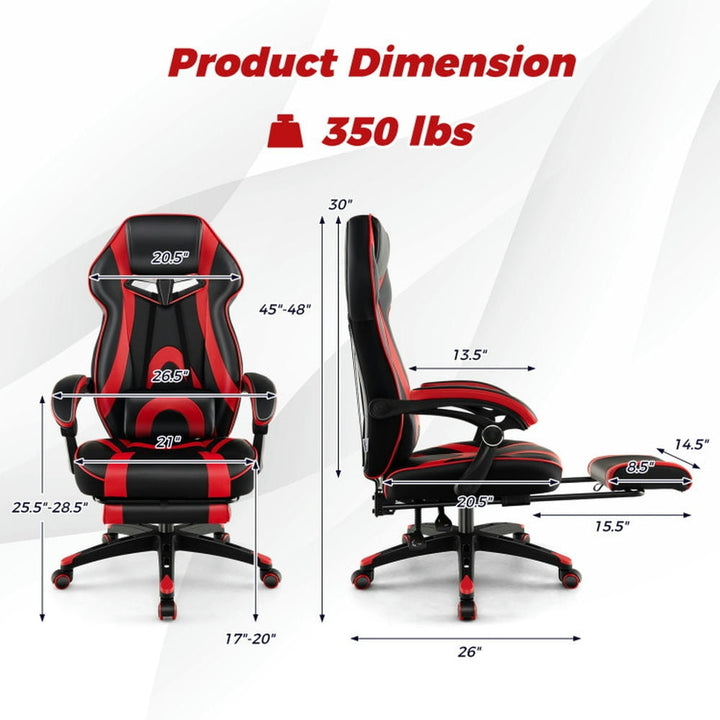 Hommoo Gaming Chair Computer Chair Office Chair Gaming Chair Racing Style Swivel Chair with Footrest and Adjustable Image 4