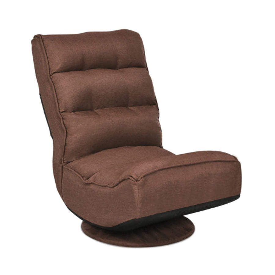 Hommoo Floor Chair Sofa Chair Floor Seat,5-Position Folding Floor Gaming Chair-Rustic Brown Image 1