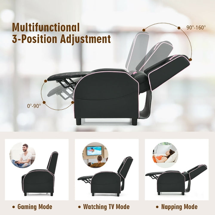 Hommoo Recliner Chair Reclining Chair,Lounge Chair Gaming Recliner Chair with Headrest and Adjustable Backrest for Home Image 6