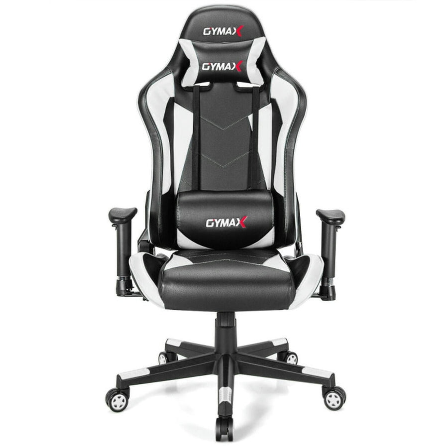 Hommoo Gaming Chair Computer Chair Office Chair Gaming Chair Adjustable Swivel Racing Style Computer Office Chair-White Image 1