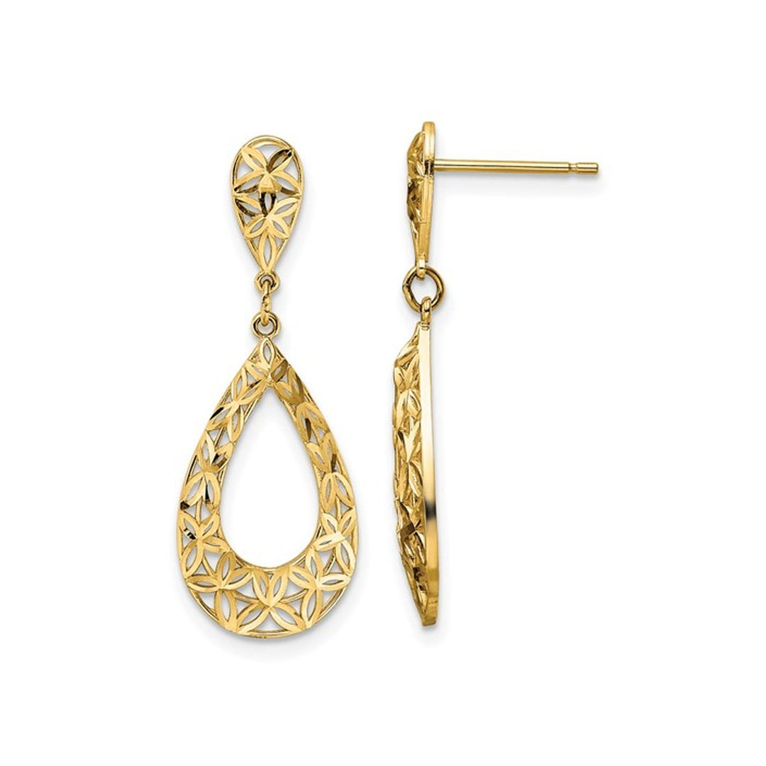 10K Yellow Gold Drop Dangle Earrings Image 1