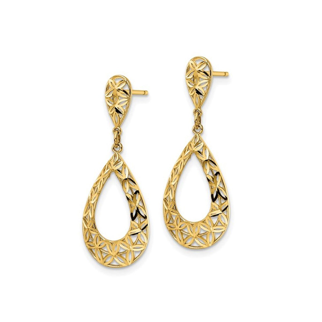 10K Yellow Gold Drop Dangle Earrings Image 3