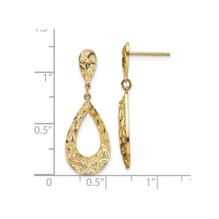 10K Yellow Gold Drop Dangle Earrings Image 4