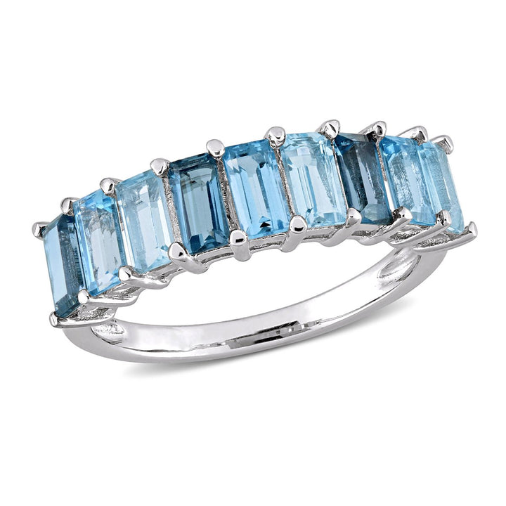 2.46 Carat (ctw) London Blue Topaz Band Ring in Sterling Silver Image 1