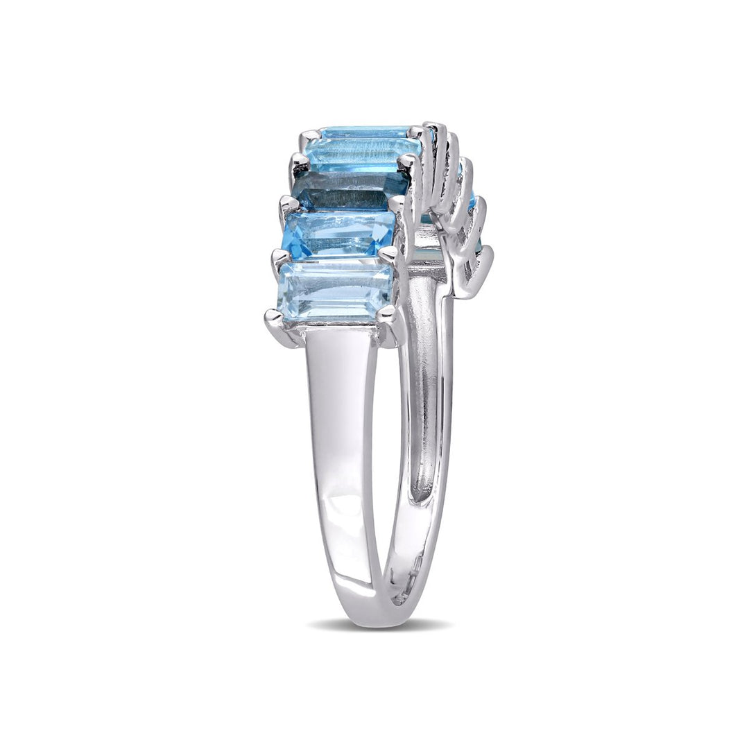 2.46 Carat (ctw) London Blue Topaz Band Ring in Sterling Silver Image 2