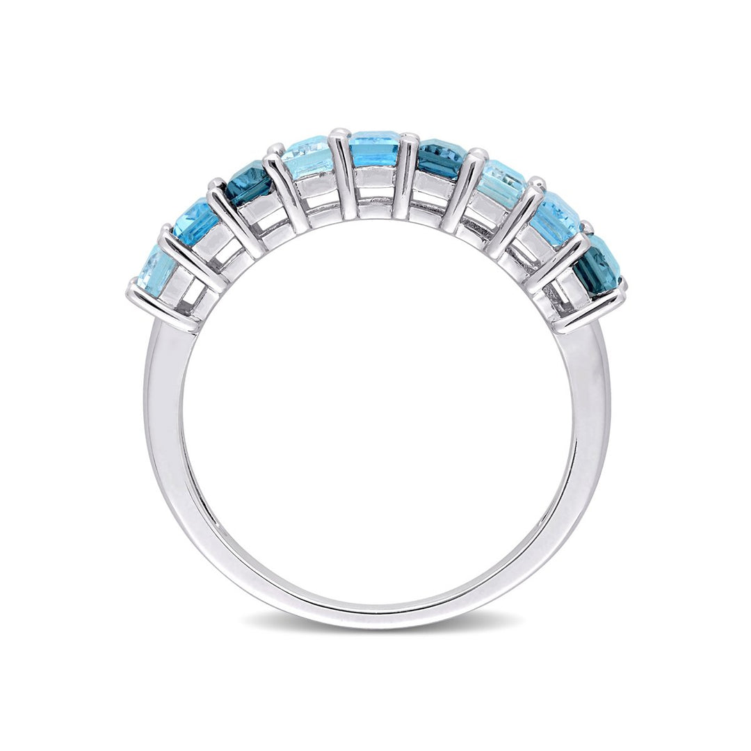 2.46 Carat (ctw) London Blue Topaz Band Ring in Sterling Silver Image 4