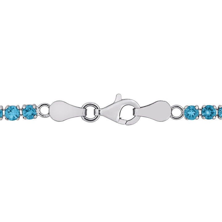 4.59 Carat (ctw) London Blue Topaz Tennis Bracelet in Yellow Sterling Silver (7.25 inches) Image 3