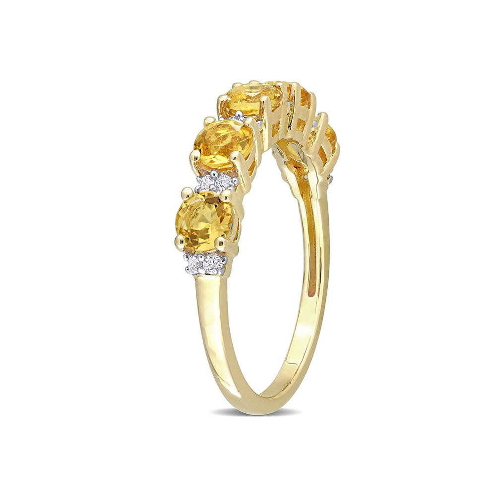 1.30 Carat (ctw) Citrine Band Ring in Yellow Plated Sterling Silver Image 2