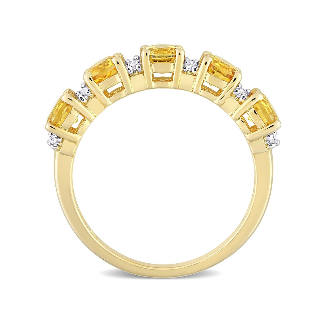 1.30 Carat (ctw) Citrine Band Ring in Yellow Plated Sterling Silver Image 3