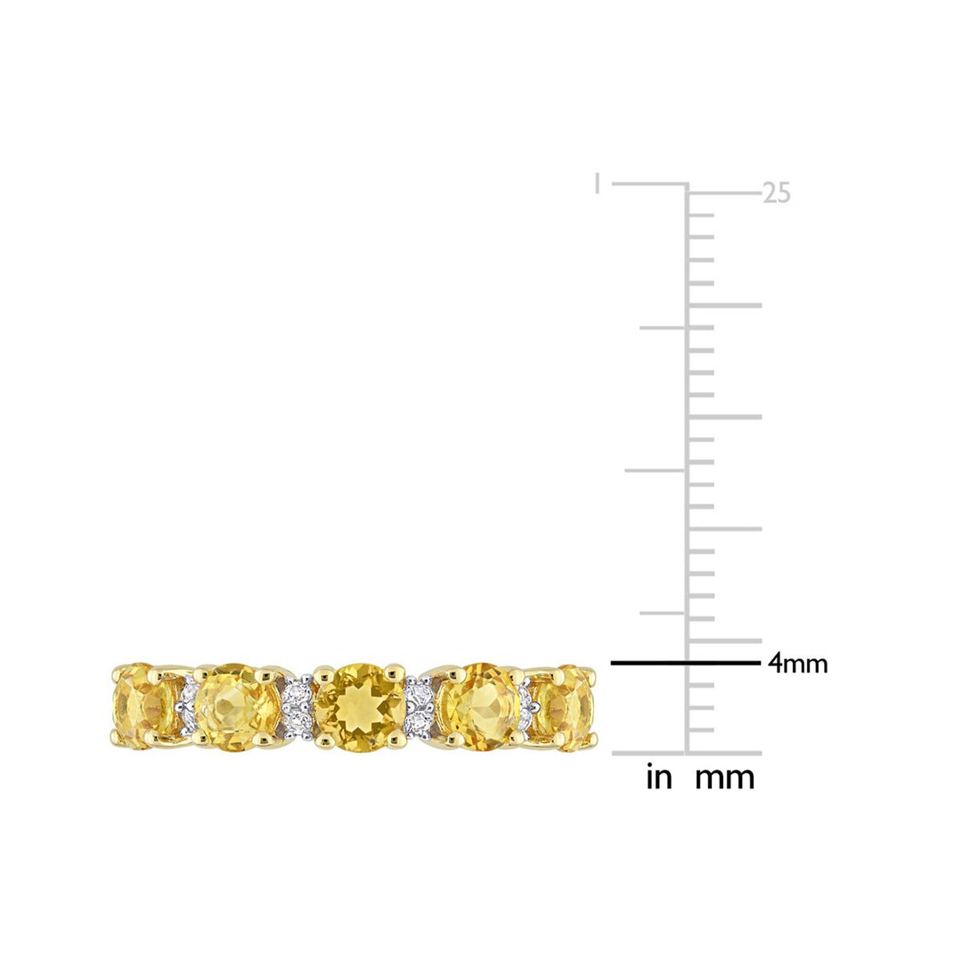 1.30 Carat (ctw) Citrine Band Ring in Yellow Plated Sterling Silver Image 4