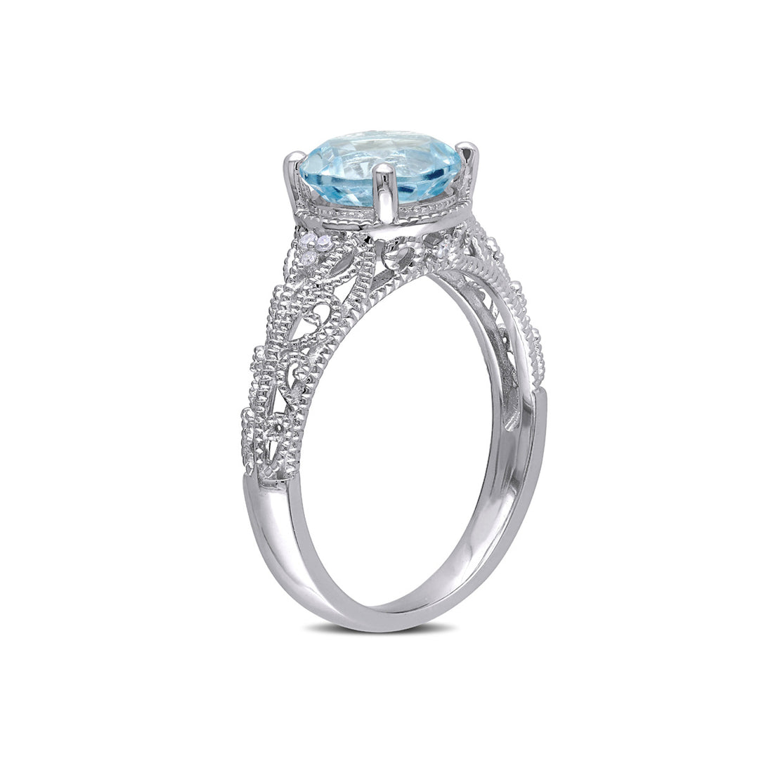 2.35 Carat (ctw) Blue Topaz Solitaire Ring in Sterling Silver Image 2