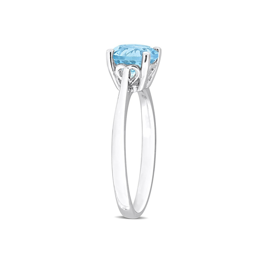 1.58 Carat (ctw) Blue Topaz Solitaire Ring in Sterling Silver Image 2