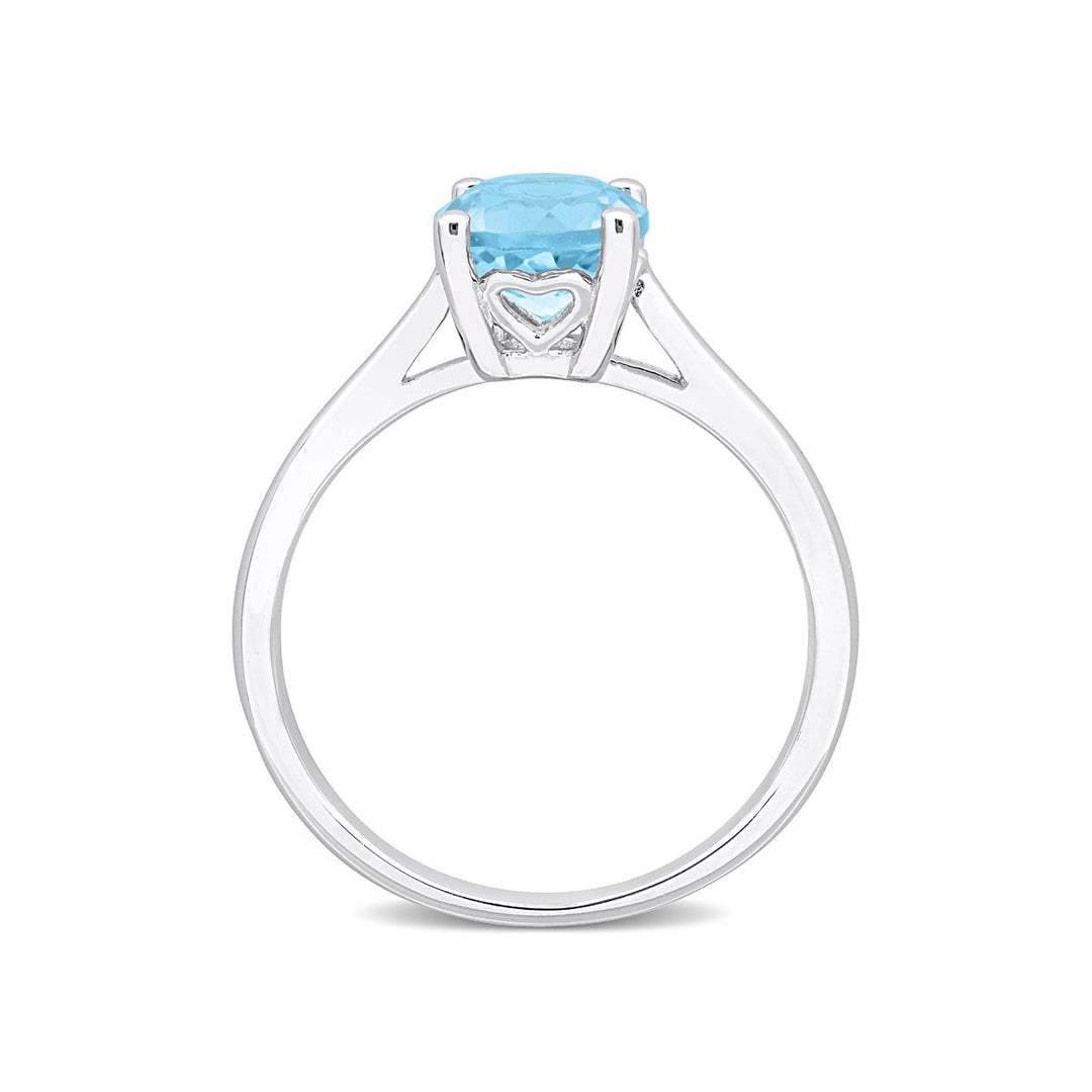 1.58 Carat (ctw) Blue Topaz Solitaire Ring in Sterling Silver Image 3