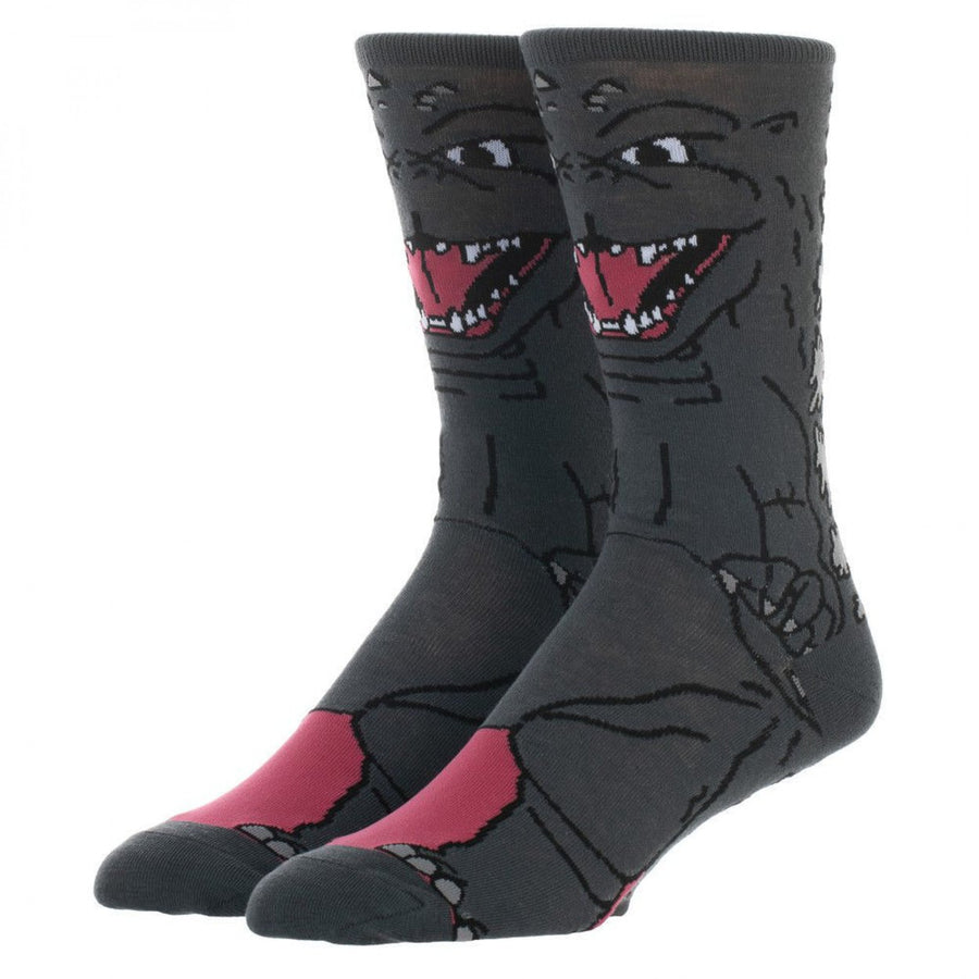 Godzilla 360 Character Print Crew Socks Image 1