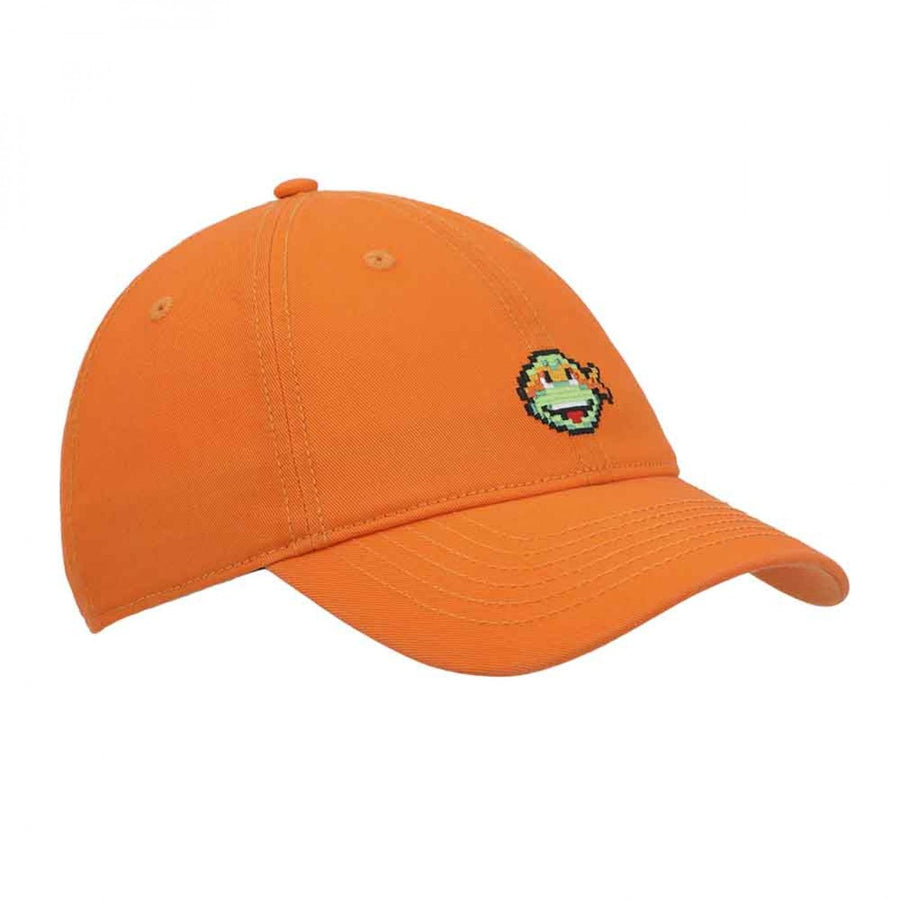 Teenage Mutant Ninja Turtles Michelangelo Pixel Icon Embroidered Dad Hat Image 1