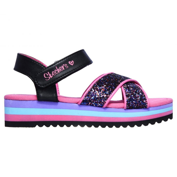 Skechers Girls Prism Steps - Rockin It Sandal Black/Multi - 302108L-BKMT BLACK/MULTI Image 1