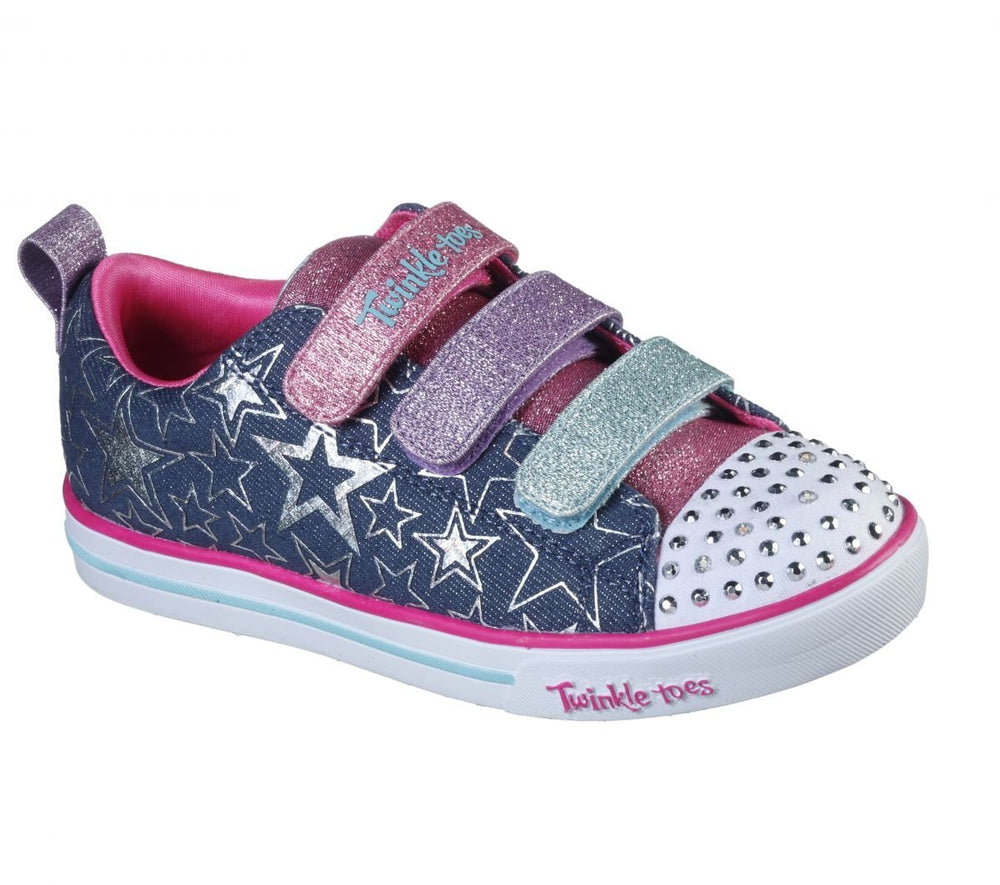 Skechers Girls Sparkle Lite-Stars - The Limit Sneaker Denim/Multi - 314036L-DMLT Denim/Multi Image 2