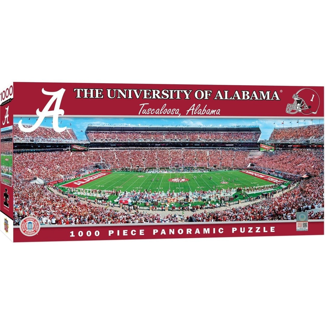 Alabama Crimson Tide - 1000 Piece Panoramic Jigsaw Puzzle - Center View Image 1