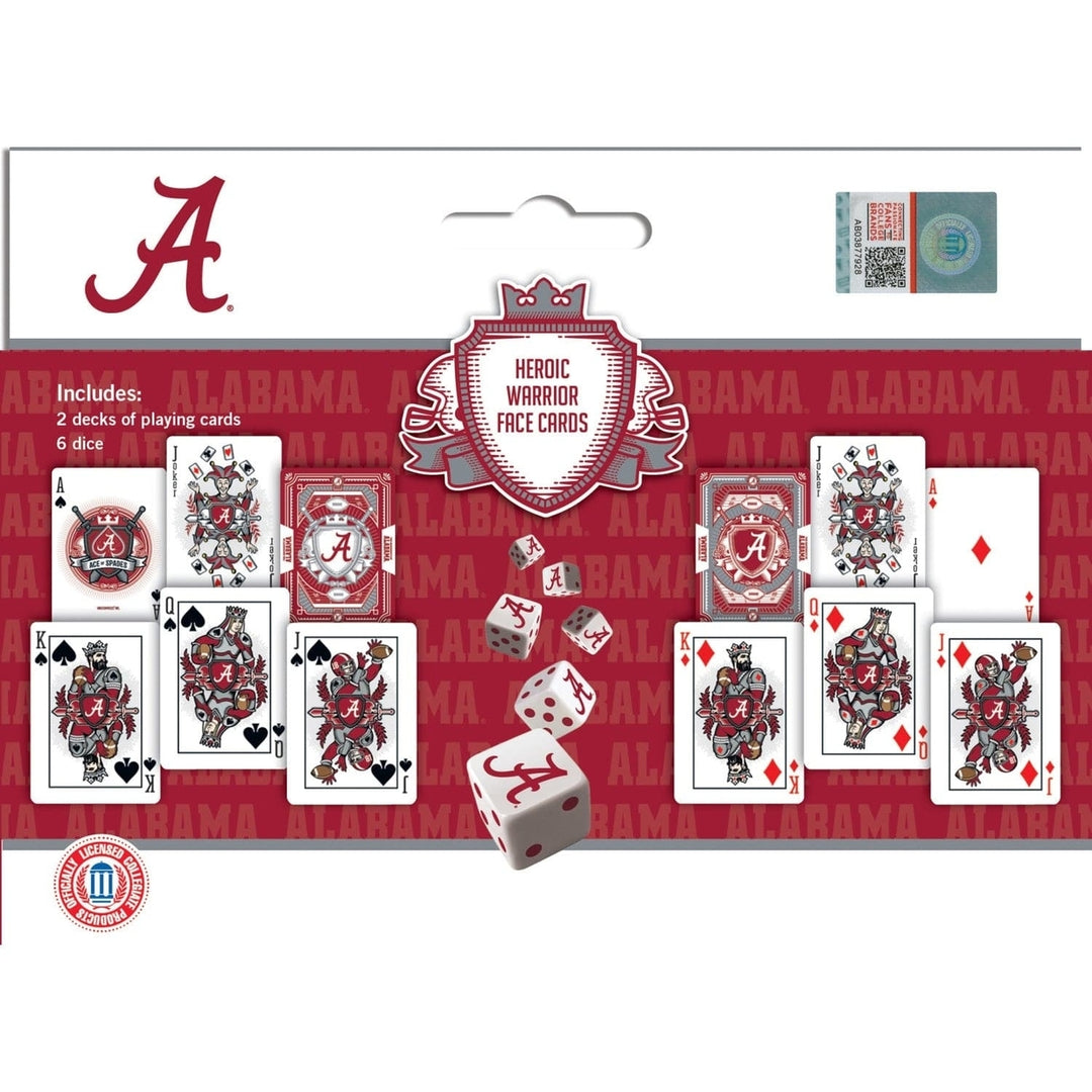 Alabama Crimson Tide Playing Cards and Dice Set NCAA Casino Style 2-Pack Image 3