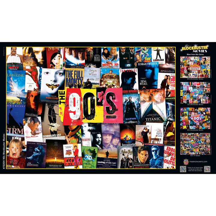 90s Blockbusters 1000 Piece Jigsaw Puzzle Nostalgic Movie Collage Puzzle Image 4