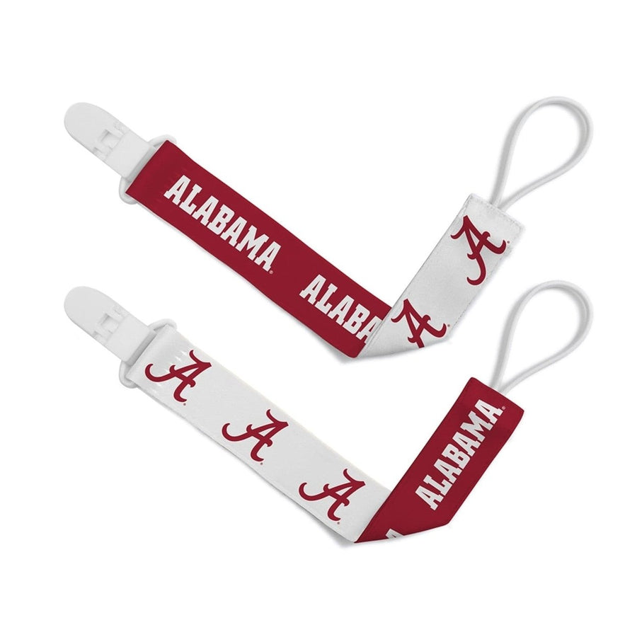 Alabama Crimson Tide Pacifier Clip 2 Pack Official NCAA Baby Fanatic Team Colors Image 1