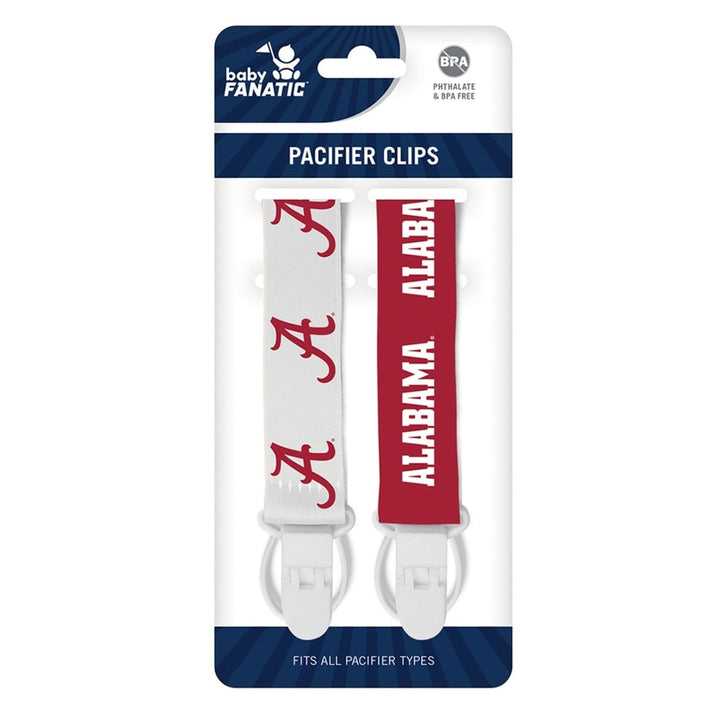 Alabama Crimson Tide Pacifier Clip 2 Pack Official NCAA Baby Fanatic Team Colors Image 2