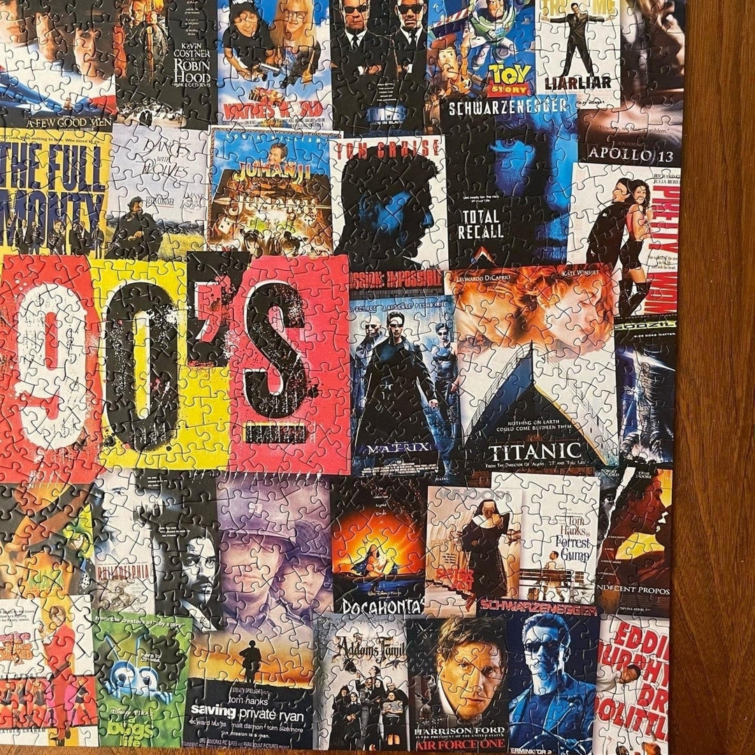 90s Blockbusters 1000 Piece Jigsaw Puzzle Nostalgic Movie Collage Puzzle Image 6