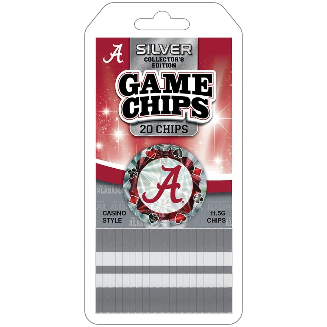 Alabama Crimson Tide Poker Chips 20 Piece Collectors Edition Metallic Set Image 1