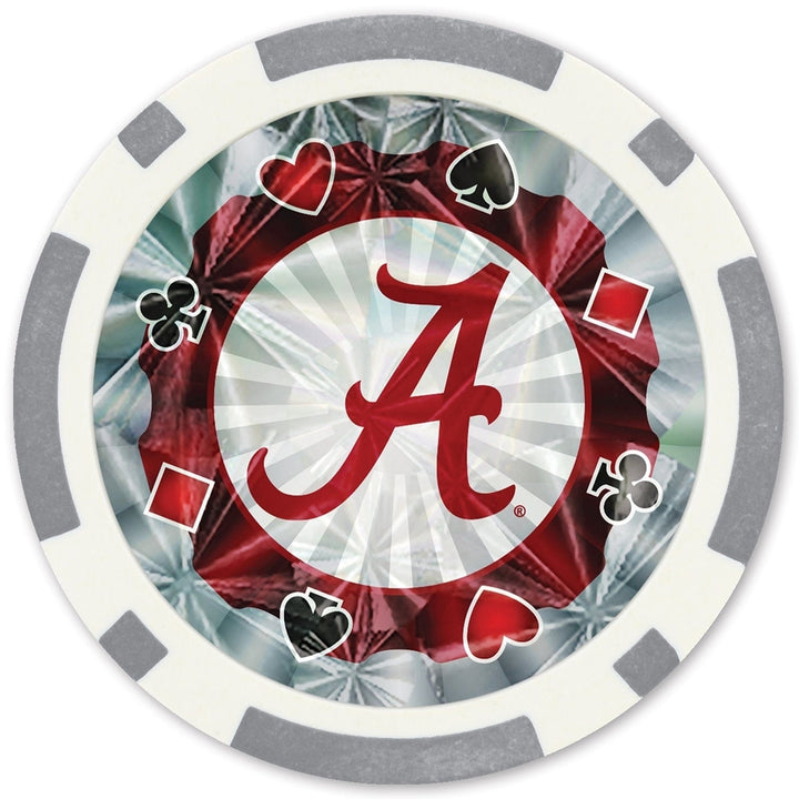 Alabama Crimson Tide Poker Chips 20 Piece Collectors Edition Metallic Set Image 2