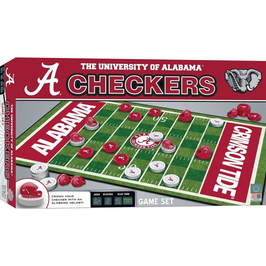 Alabama Crimson Tide Checkers Game Board with Helmet Kings 24 Pieces NCAA Image 1