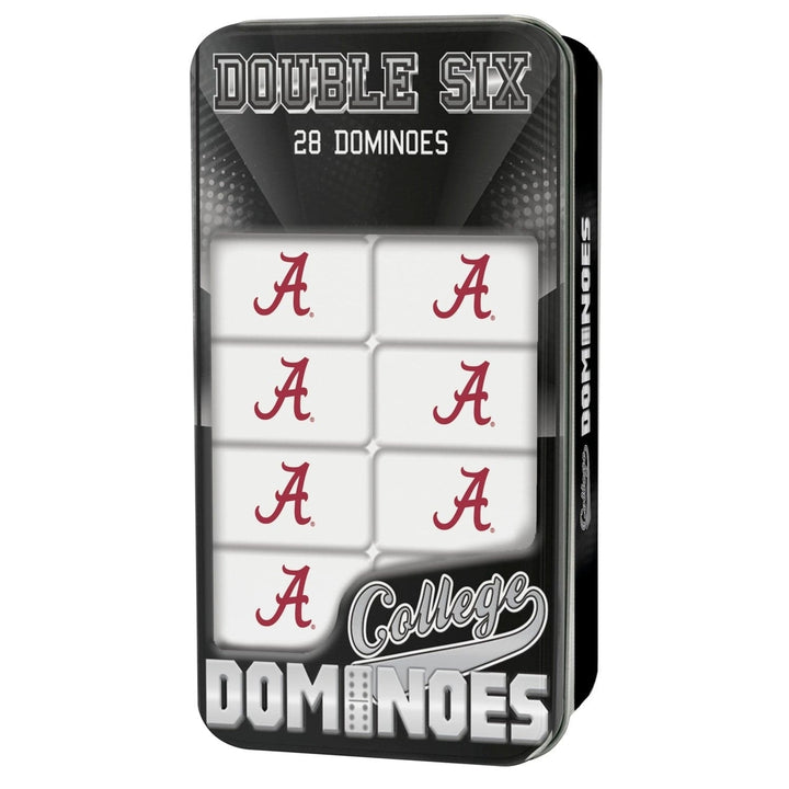 MasterPieces Alabama Crimson Tide Dominoes Set in Collectible Tin Box 28 Pieces Image 1