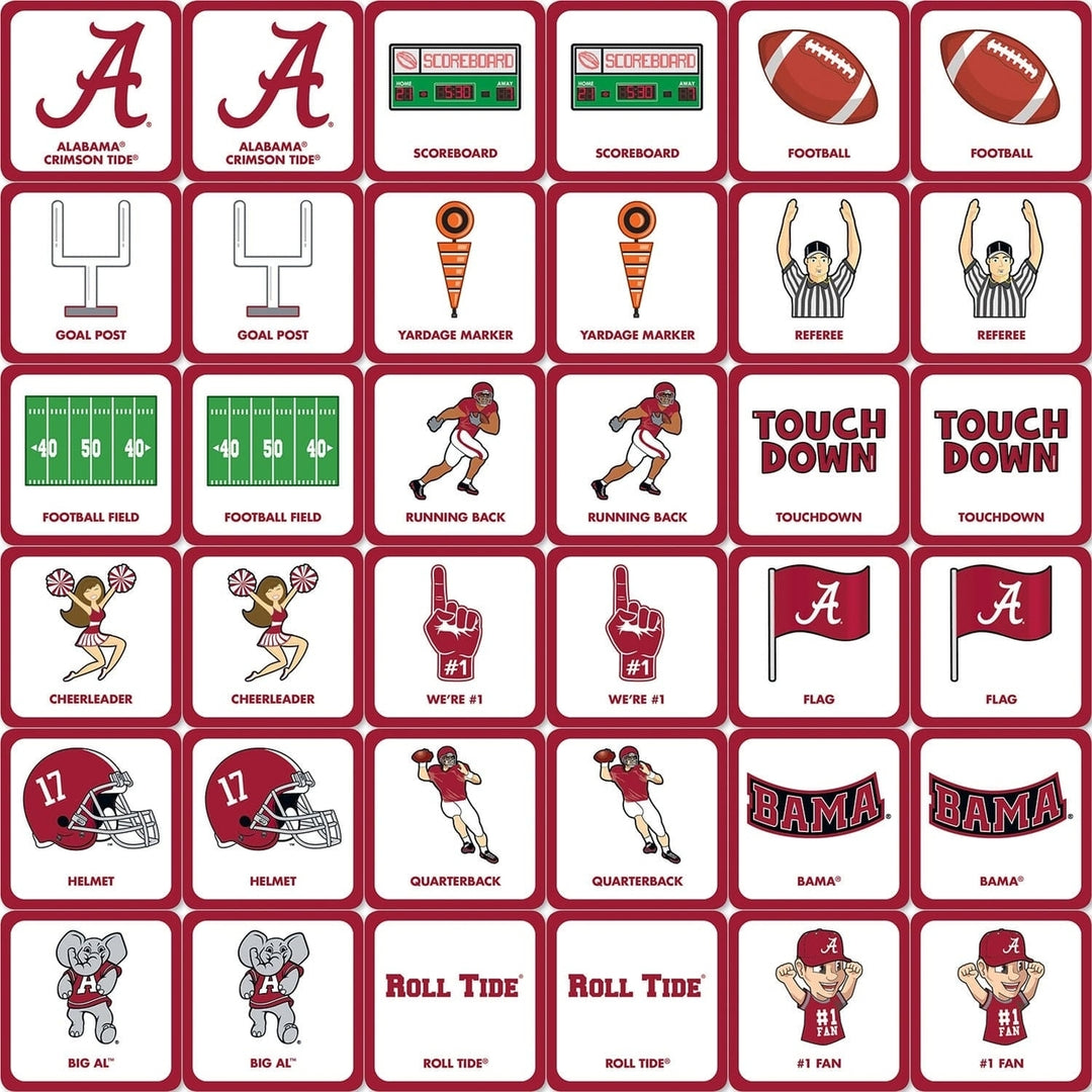 Alabama Crimson Tide Matching Game NCAA Family Fun Card Game 18 Pairs Image 2