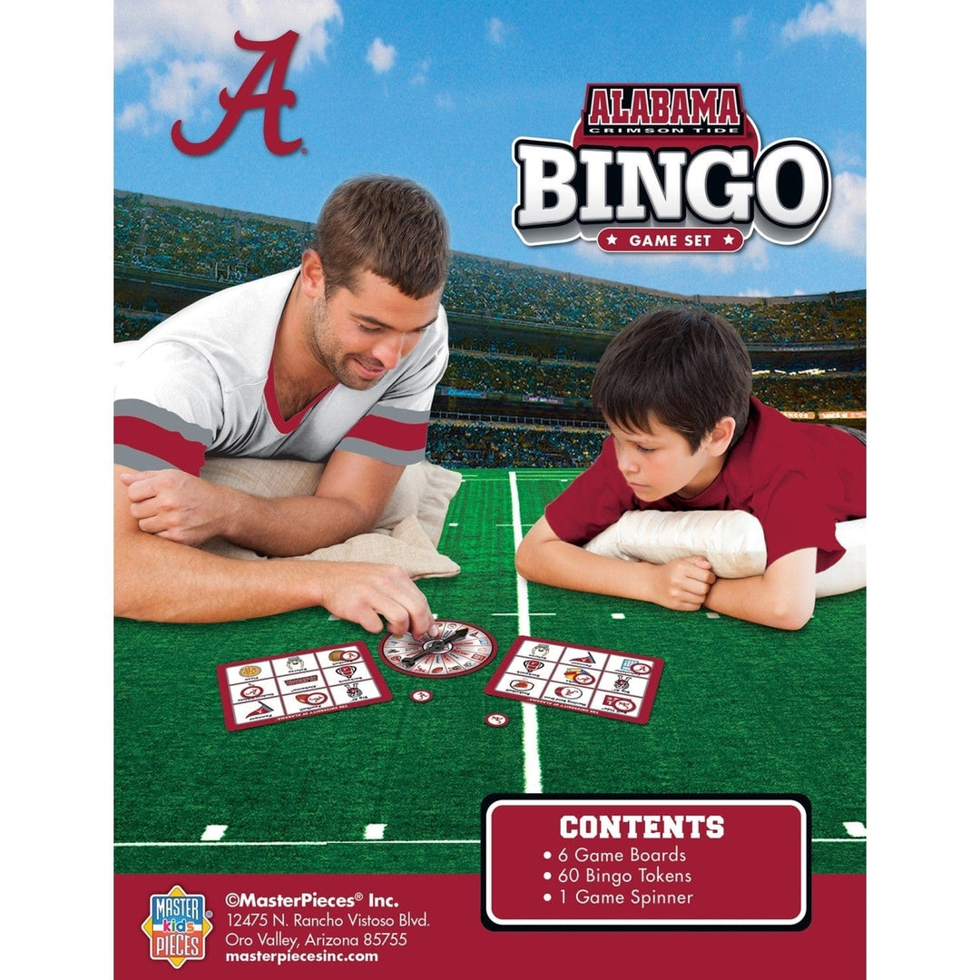 Alabama Crimson Tide Bingo Game NCAA Family Fun 6 Boards 84 Tokens Ages 3+ Image 3