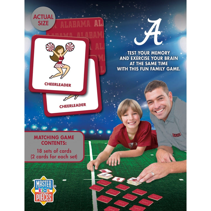 Alabama Crimson Tide Matching Game NCAA Family Fun Card Game 18 Pairs Image 3