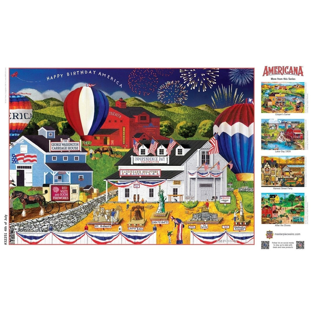 MasterPieces 4th of July Americana EZ Grip 500 Piece Jigsaw Puzzle 19.25"x26.75" Image 4