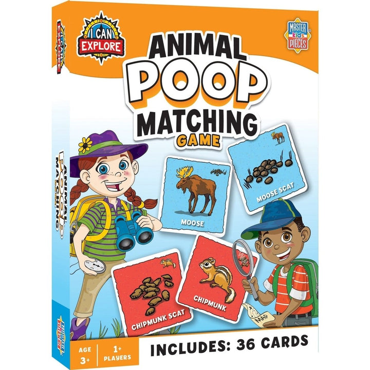 MasterPieces Animal Poop Matching Game Memory Fun Family Game Ages 3+ Image 1