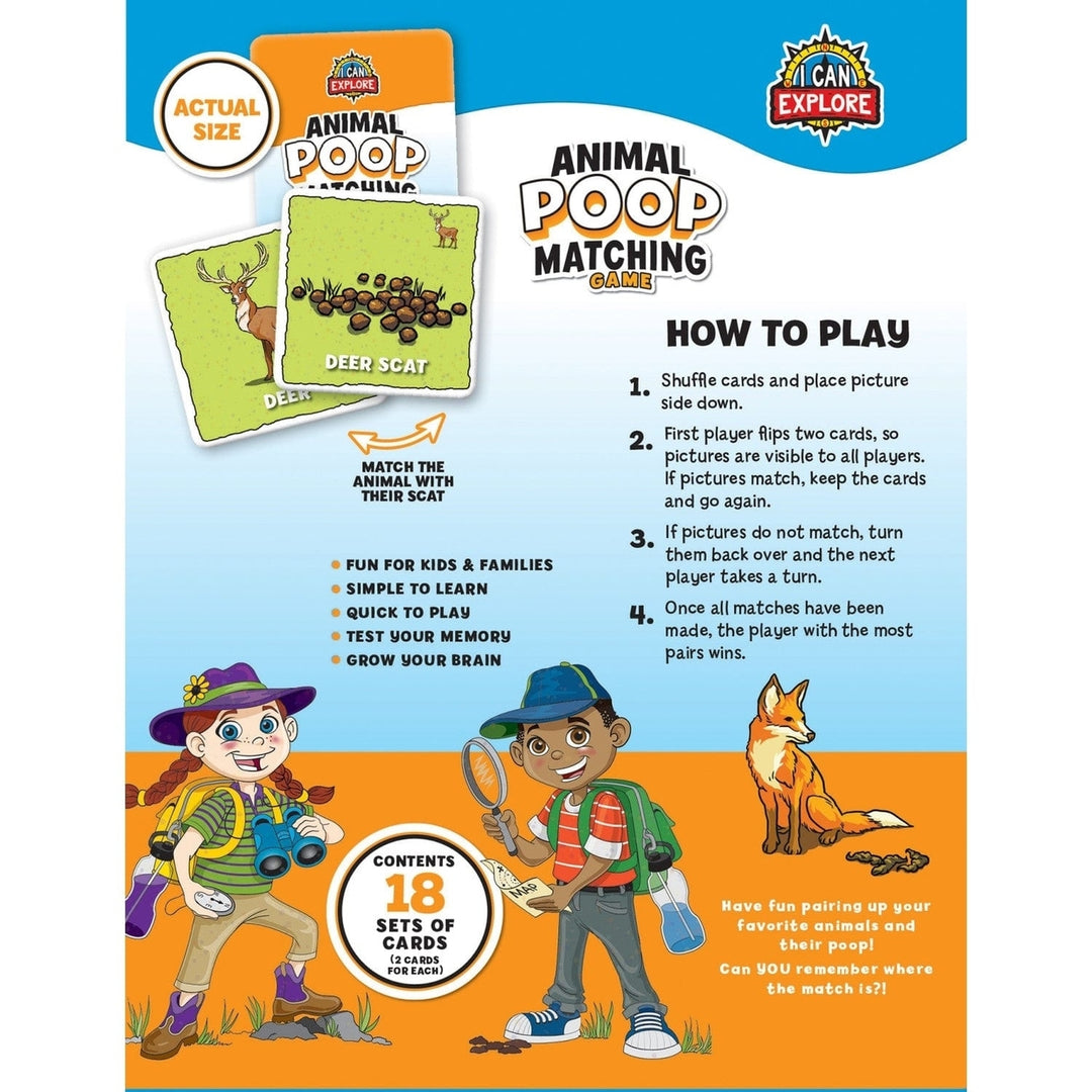 MasterPieces Animal Poop Matching Game Memory Fun Family Game Ages 3+ Image 3