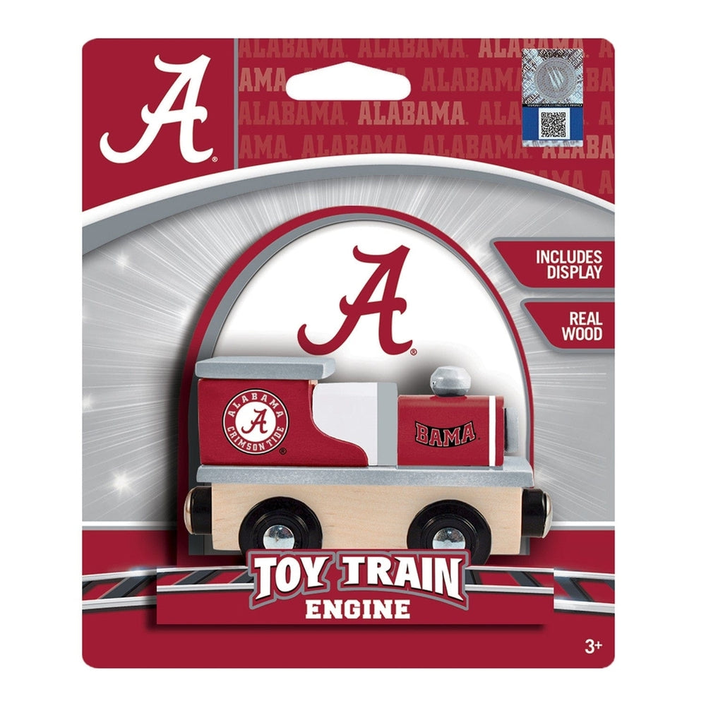 Alabama Crimson Tide Wooden Toy Train Engine NCAA Team Colors Compatible Tracks Image 2